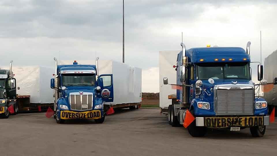 two ovesize shipments waiting delivery appointment