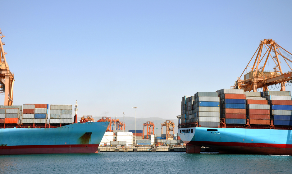 Shipping vessels at port