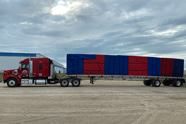 Fully Loaded Flatbed Trailer