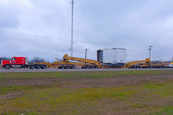 An ATS truck hauling a 19-axle combination.