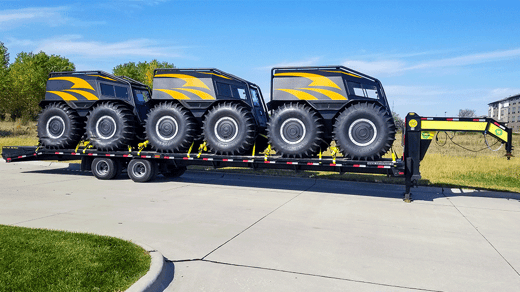 An example of a hot shot trailer loaded with equipment