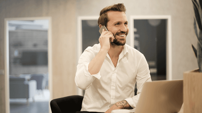 Answering-the-phone-cheerfully