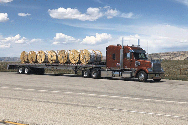 Fully loaded flatbed shipment