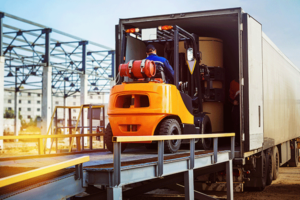 Loading a semi trailer