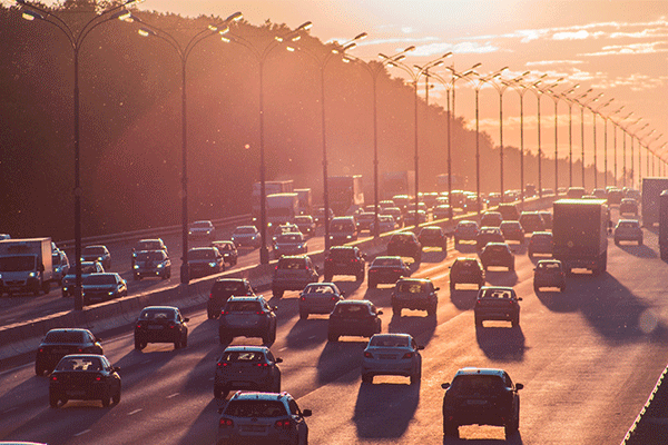 bad traffic on the highway